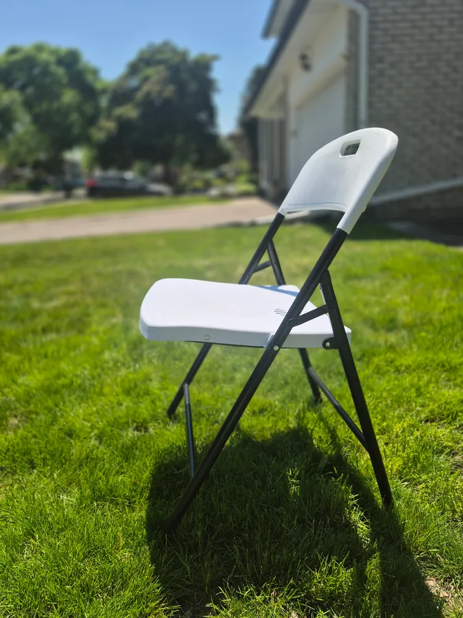 White Plastic Folding Chair — photo 3