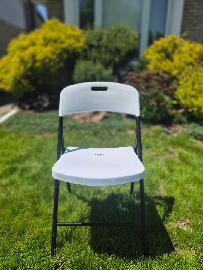 White Plastic Folding Chair — photo 2
